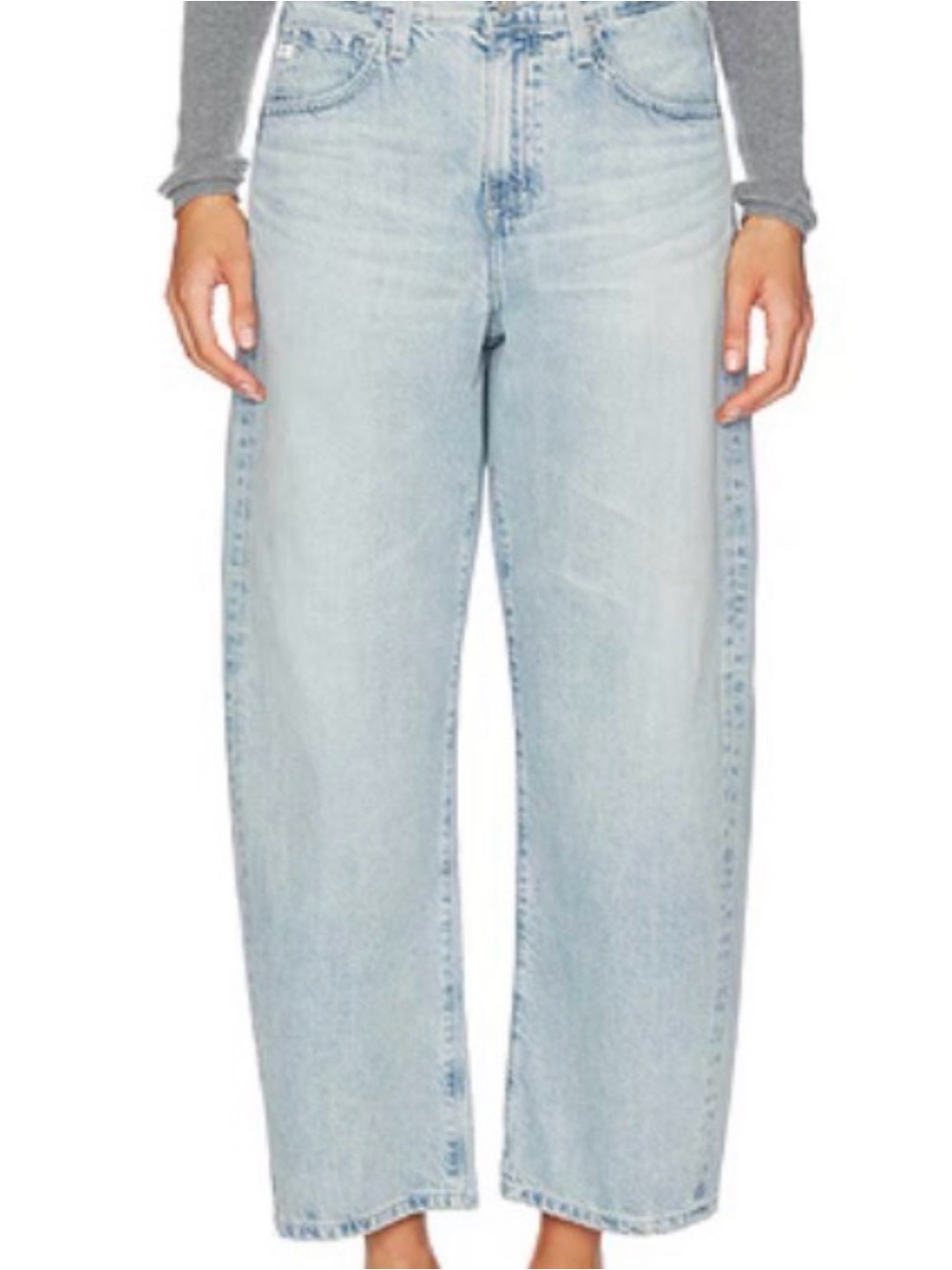 AG Hattie Barrel Light Blue Cropped Wide-Leg Jeans